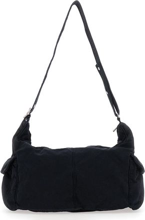 ERL Mens Shoulder Bag Black Cotton Twill