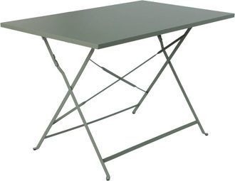 Sweeek Mesa de jardín bistro plegable de metal 110x70cm, 4 plazas, verde kaki