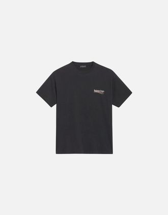 Balenciaga Mens Balenciaga Political Campaign T-Shirt Black - Size: 38