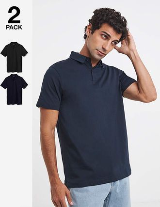 Jacamo 2 Pack Pure Cotton Jersey Polo