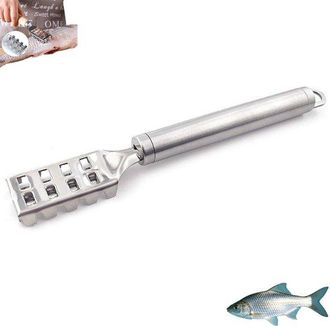 OEM Raspador De Escamas De Pescado De Acero Inoxidable, Removedor De Escamas De Pescado Acero Inoxidable, Plateado, Elimina F&aacute;cilmente Piel Pescado