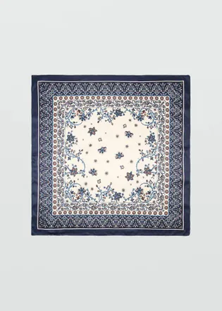 Mango Foulard in raso paisley blu marino scuro - Donna - Taglia unica - MANGO