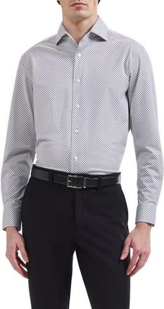 Bugatchi Devon OoohCotton Stretch Button Up Shirt in Chalk at Nordstrom, Size Xxx-Large