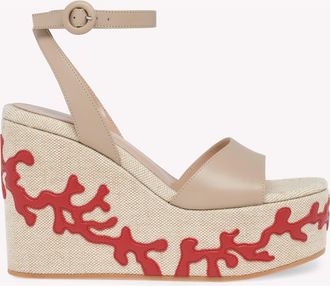 Gianvito Rossi Malia Sandals in Beige Fabric And Nappa at Nordstrom, Size 35.5