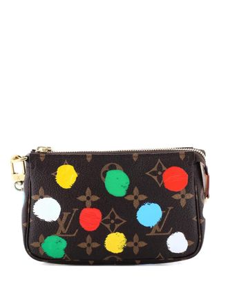 Louis Vuitton Pochette Accessoires Yayoi Kusama Painted Dots Monogram Canvas Mini clutch bag - Bruin