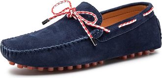 Generic Mens Loafers Shoe Breathable Simple Driving Smoking Loafers Boat Shoes Resistant Flat Heel Comfortable Casual Party Slip On(Blue,7.5 UK)