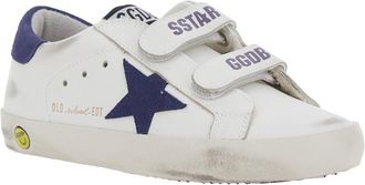 Golden Goose Boys Low Top Sneakers Old School White Leather Cow Trainers