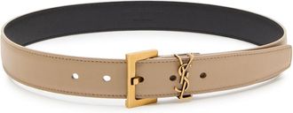 Saint Laurent Logo Leather Belt - Beige - 95 (UK16/ XL)