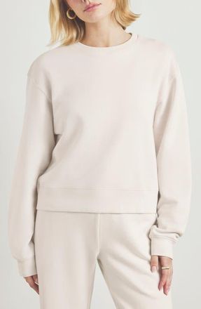 Splendid Laguna Lounge Cotton Crewneck Sweater in Moonstone White at Nordstrom, Size X-Small