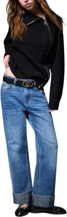 Liu Jo Rechte Jeans met Micro Strass - Dames - Regular Fit Jeans - Blauw - W29 - Katoen - Jeans