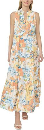 Vince Camuto V Neck Sleeveless Maxi Tier Dress