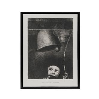 Artery8 A Mask Tolls The Funeral Knell Redon Black Framed Canvas Wall Art in Grey | Size: W24 x H32