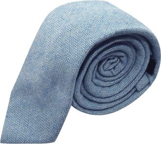 King & Priory Sky Blue Herringbone Tie