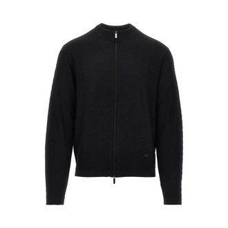 Emporio Armani Virgin wool knitted cardigan Man XXL