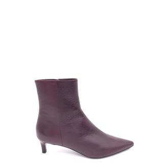 Roberto Festa Milano Heeled Boots, female, Red, 4 1/2 UK, Bordeaux Leather Ankle Boots