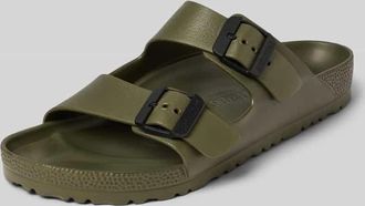 Birkenstock Slides mit Dornschließe Modell Arizona in Oliv, Größe 42