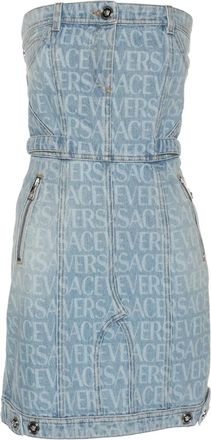 Versace Abito corto con stampa - Blu