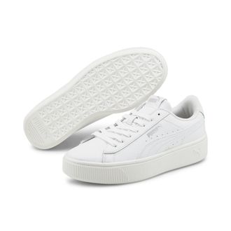 Puma Sneaker PUMA VIKKY STACKED L, Damen, Gr. 42,5, puma wei&szlig;, puma wei&szlig;, Leder, unifarben, Schuhe Sneaker