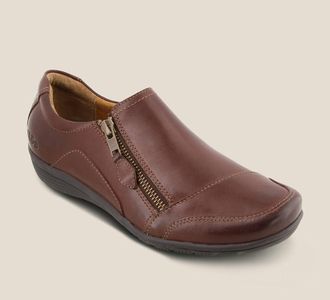 Taos Womens Character Flat Leather Shoes In Brunette
