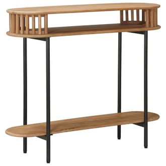 vidaXL Mesa Auxiliar Hecha A Mano Madera Teak Marr&oacute;n 90 X 30 X 75 Cm Vidaxl