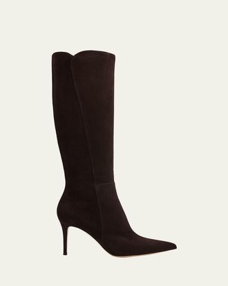Gianvito Rossi 85mm Suede Knee-High Boots