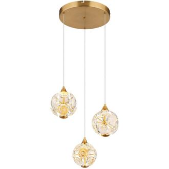 Globo Lighting Luce a Sospensione Virina Metallo Color Oro Led