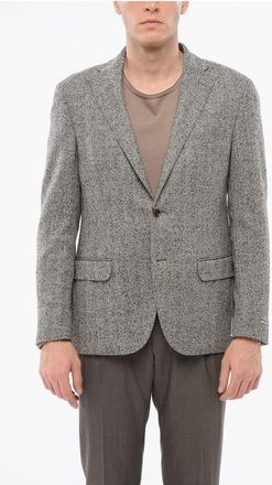 Nino Danieli Wool Blend Single Breasted Blazer Herringbone Motif WithFlap size 50