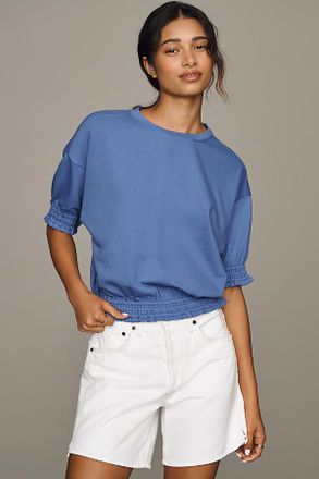 Maeve Short-Sleeve Bubble Sweatshirt