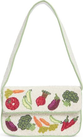Collection XIIX Mixed Veggies Beaded Baguette Shoulder Bag in Ivory Multi at Nordstrom Rack