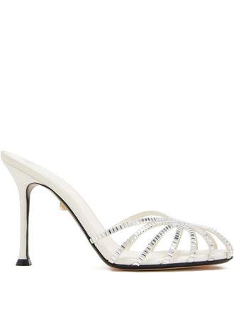 Alevì Sandali con cristalli 95mm - Argento