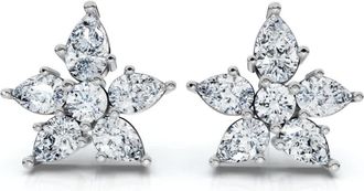 Pompeii3 2Ct Pear Shape Cluster Diamond Earrings 14k Gold Lab Grown Womens