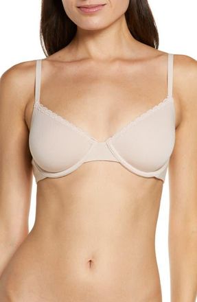 Skarlett Blue Adorned Cotton Blend Underwire Bra in Cashmere at Nordstrom, Size 36Ddd