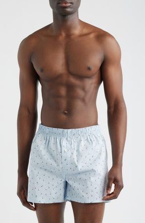 Nordstrom Modern Woven Cotton Boxers in Blue Simple Sailboats at Nordstrom, Size Xx-Large