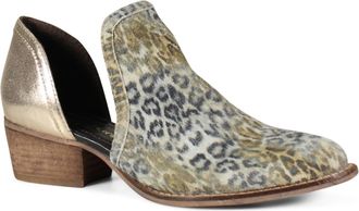 Diba Womens Shy Town Side Cut Out Ankle Boots In Multi Leopard & Gold