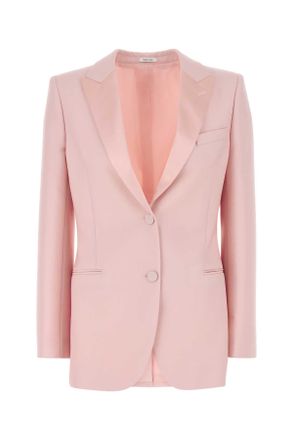 Alexander McQueen Alexander Mcqueen Womens Pink Wool Blend Blazer - Light Pink - Size EU 38 (Womens)