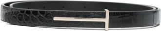 Tom Ford Shiny Stamped Croc Belt
