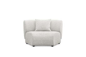 Castlery Auburn Curve Wedge Sofa Customized, Performance Boucle Light Grey, Spill Resistant, Modular for Sofas by Castlery