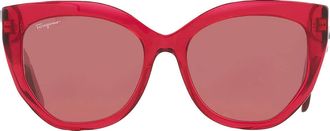 Ferragamo Salvatore Ferragamo Pink Cat Eye Unisex Sunglasses SF1061S 613 56