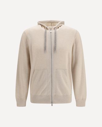 Brunello Cucinelli Cashmere zip up Hoodie Male XL