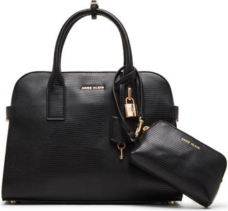 Anne Klein Curved Satchel in Black at Nordstrom Rack