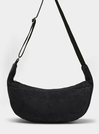 Simons Womens Corduroy half-moon crossbody bag