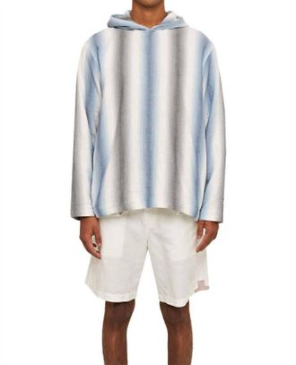 Orlebar Brown Benham Oasis Stripe Cotton Hoodie In Matchstick Blue Depths