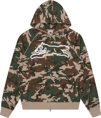 Icecream Icecream, Hoodies & sweatvesten, Heren, Groen, M, Katoen, Rende Hond BOS Camo Rits Door Hood