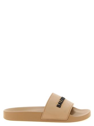 Balenciaga Beige Logo Slides