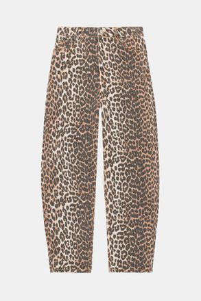 Ganni Mixed Stary Jeans in Leopard Print - Size 24 Organic Cotton
