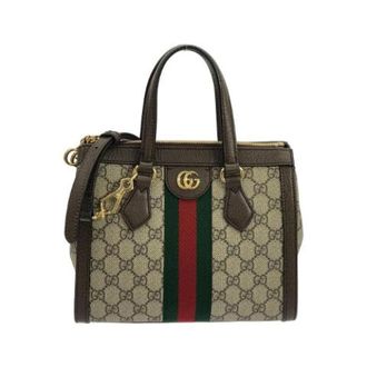 Gucci Pre-owned Ophidia GG Supreme Canvas Tas - Dames - Pre-owned - Veelkleurig - Maat: ONE Size Leer
