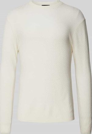 Emporio Armani Strickpullover mit Strukturmuster in Offwhite, Größe M