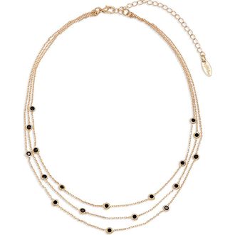 Ettika Crystal Station Layered Necklace in Black at Nordstrom