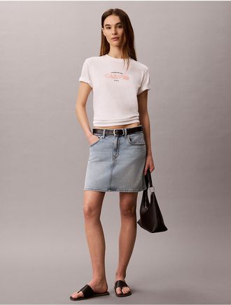 Calvin Klein Jeans Calvin Klein Womens Bold Logo Graphic Classic T-Shirt - Open White - XL