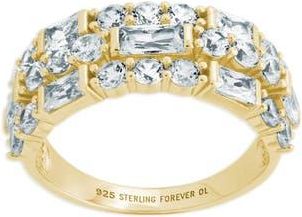 Sterling Forever Kornelia Three Row Eternity Band Ring in Gold at Nordstrom, Size 8